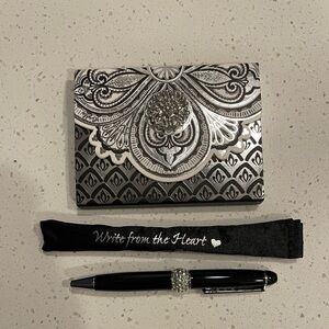 Brighton notepad and pen with one added jeweled charm set